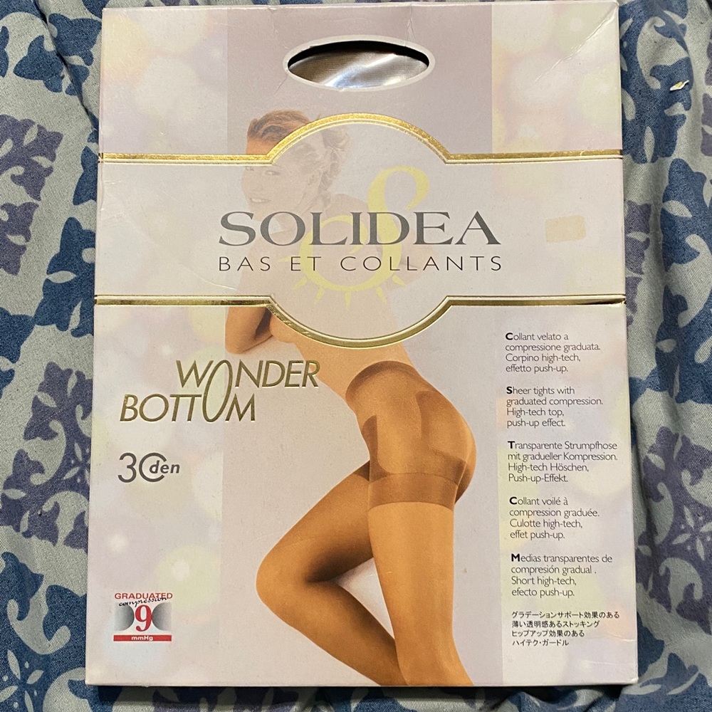 Solidea Wonder Bottom Tights in Warm Tan Made In Italy Size 2 Push Up Effect